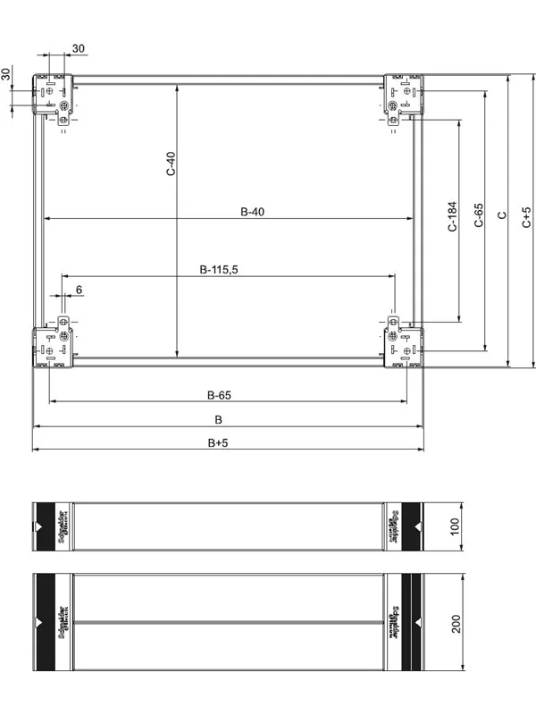 Schneider Electric 4 plinth side panels 200x400