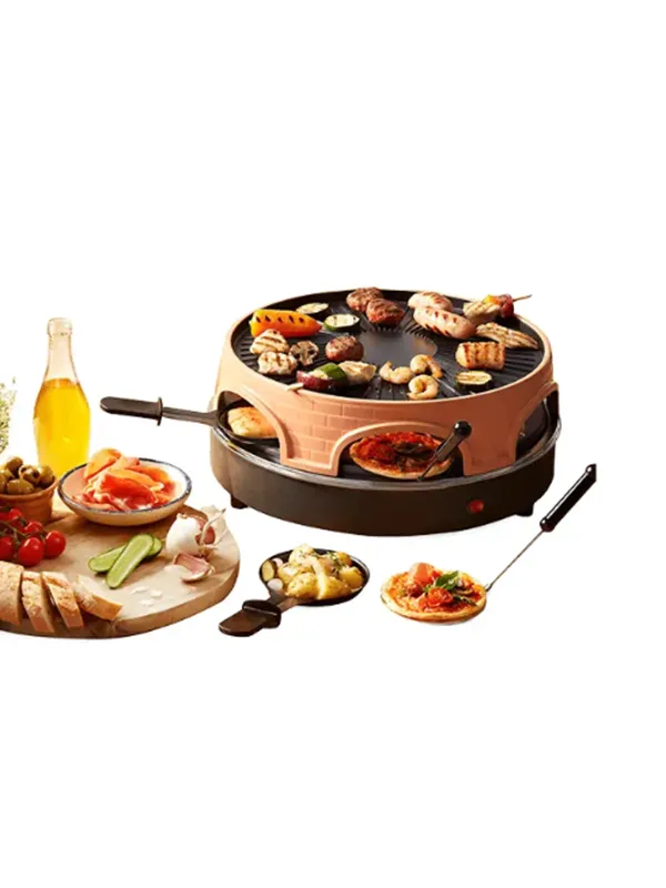 Emerio PO-113255.4 - pizza oven/raclette - terracotta orange