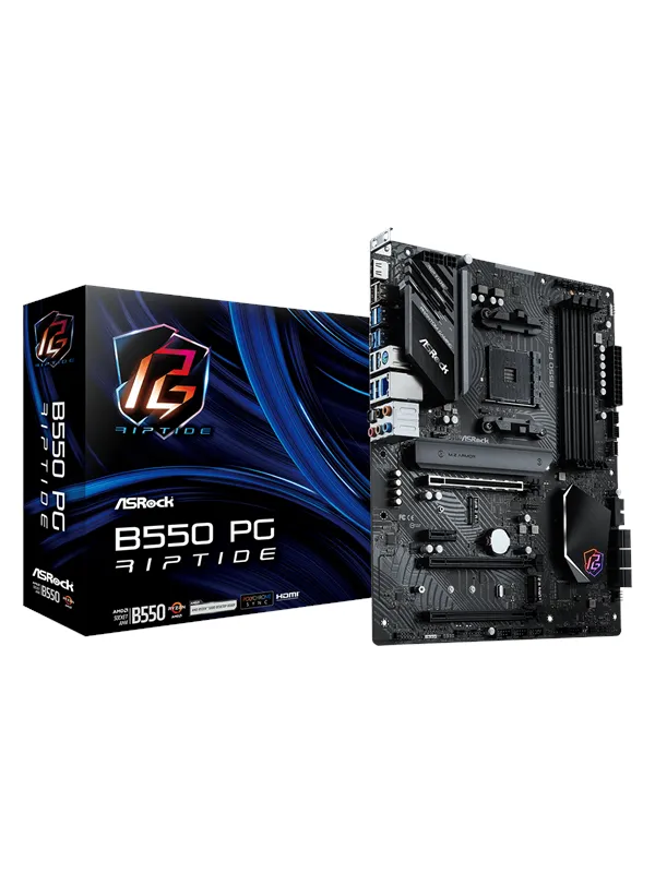 ASRock B550 PG Riptide Hovedkort - AMD B550 - AMD AM4 socket - DDR4 RAM - ATX