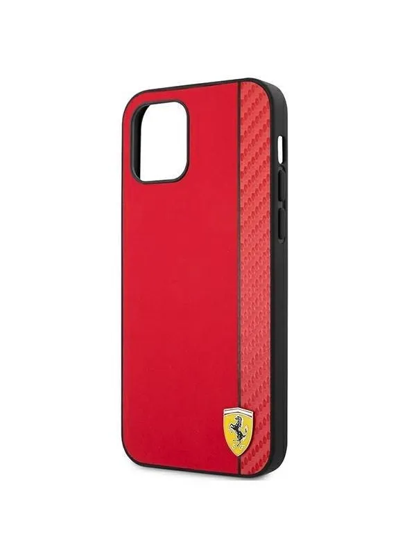 Ferrari On Track Carbon Stripe Case for iPhone 12 Pro Max - Red