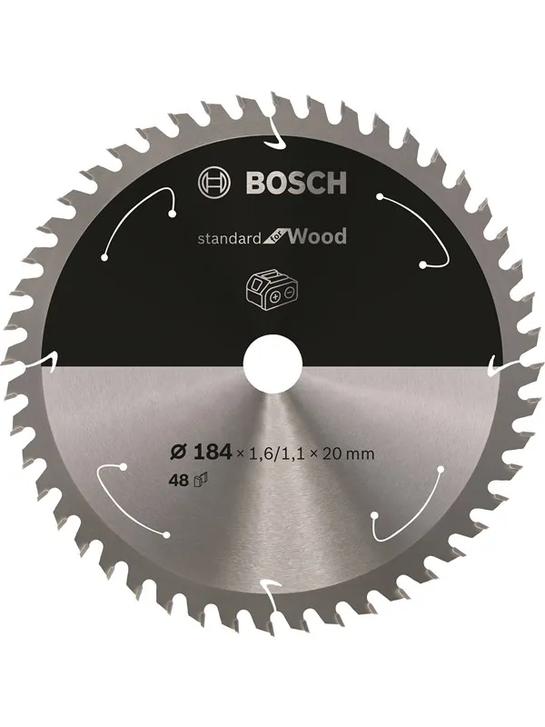 Bosch Standard for Wood-sirkelsagblad for batteridrevne sager 184x1,6/1,1x20 T48