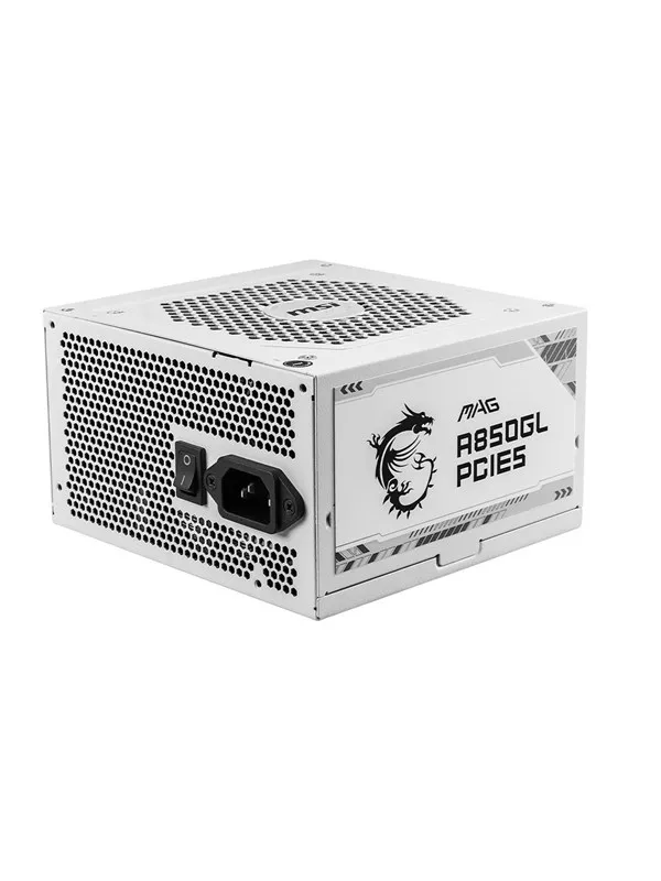 MSI MAG A850GL PCIE5 WHITE Strømforsyning (PSU) - 850 Watt - 120 mm - ATX 3.0 - 80 Plus Gold sertifisert