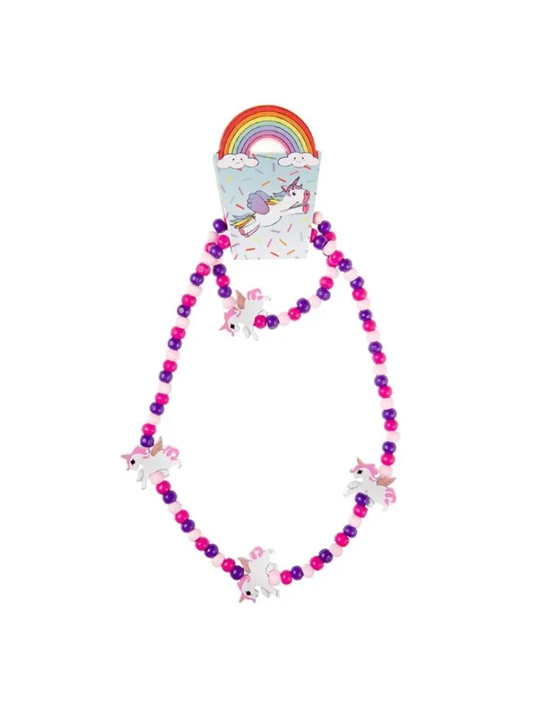 LG-Imports Wooden Necklace and Bracelet Unicorn