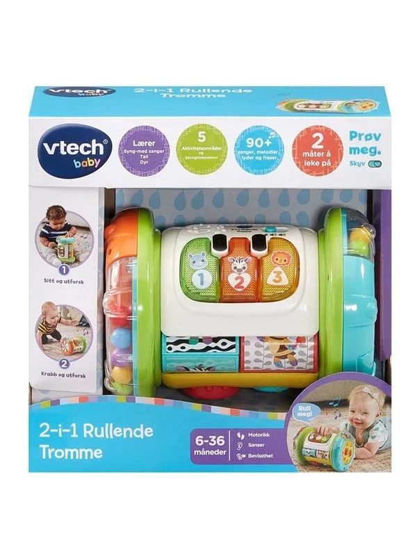 VTech 2- In 1 Rolling Explorer Tromme NO