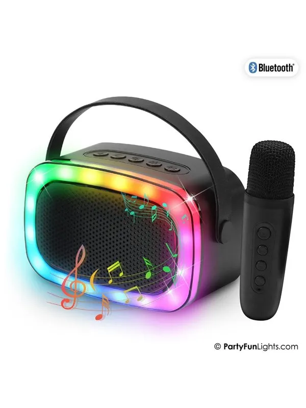 PartyFunLights Mini Karaoke højttaler med trådløs mikrofon