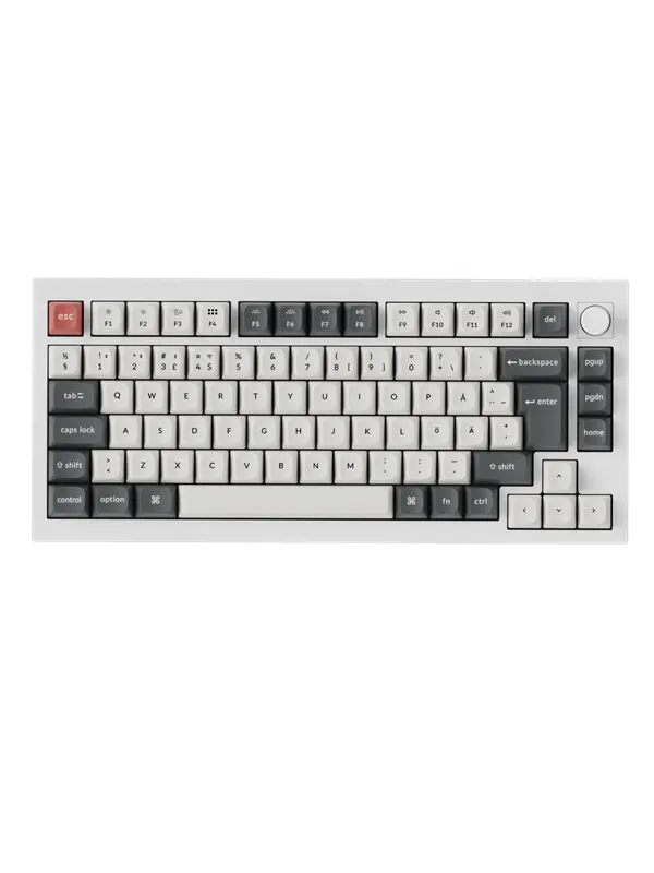 Keychron Q1 Ultra 75% 8K Wireless Tri-Mode - POM Brown - Gamingtastatur - Uten numpad - Nordisk - Hvit