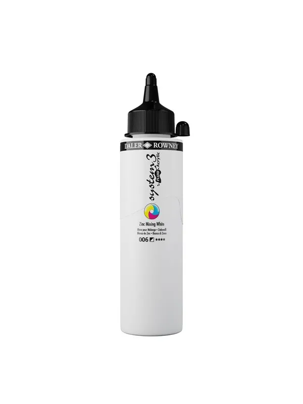 Daler-Rowney System3 Fluid Acrylic 250 ml Zinc Mixing White