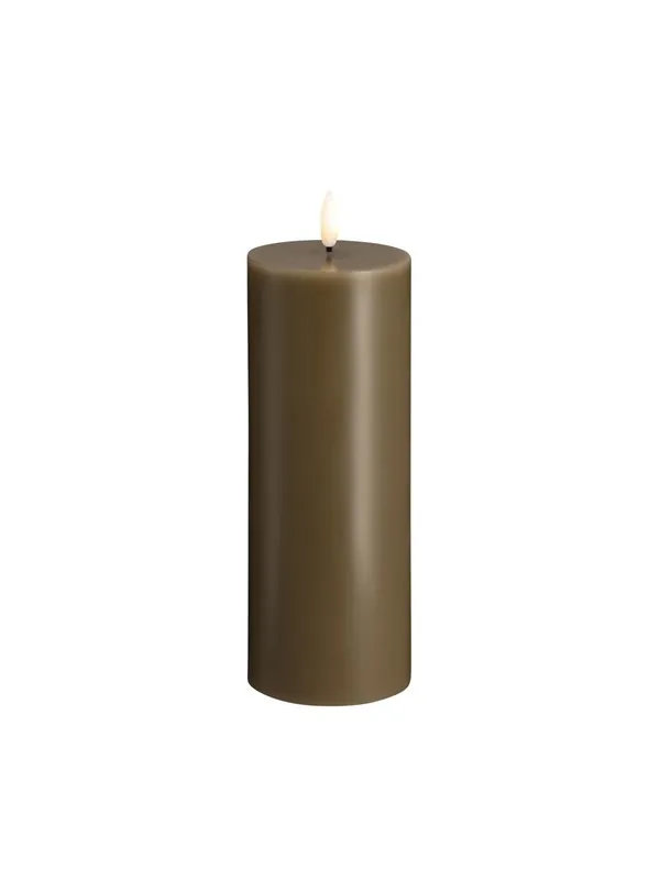 Moods & More LED pillar candle - Dark sand - 74x200 mm