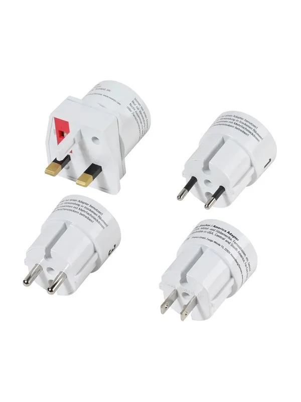 Vivanco Travel adapter Set EURO/USA -> World White
