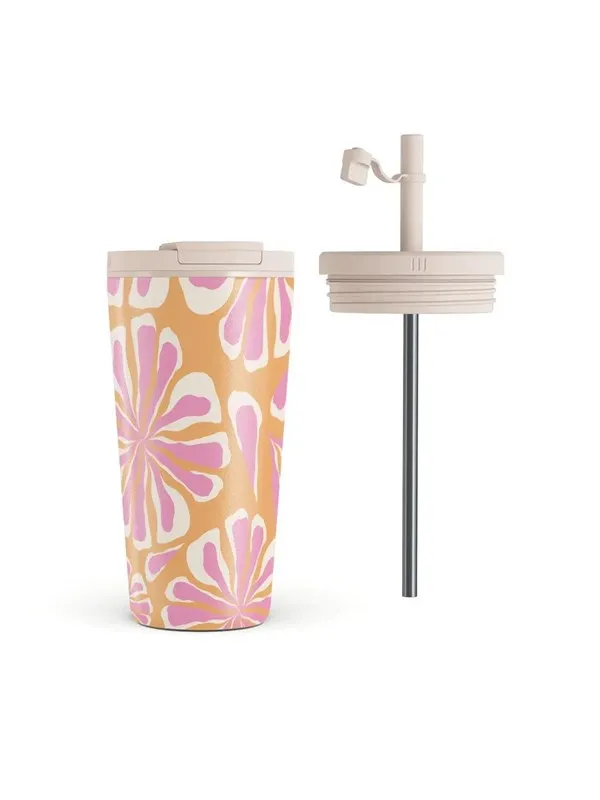 Burga Aloha - Travel Mug 500ml with Flap & Straw Set