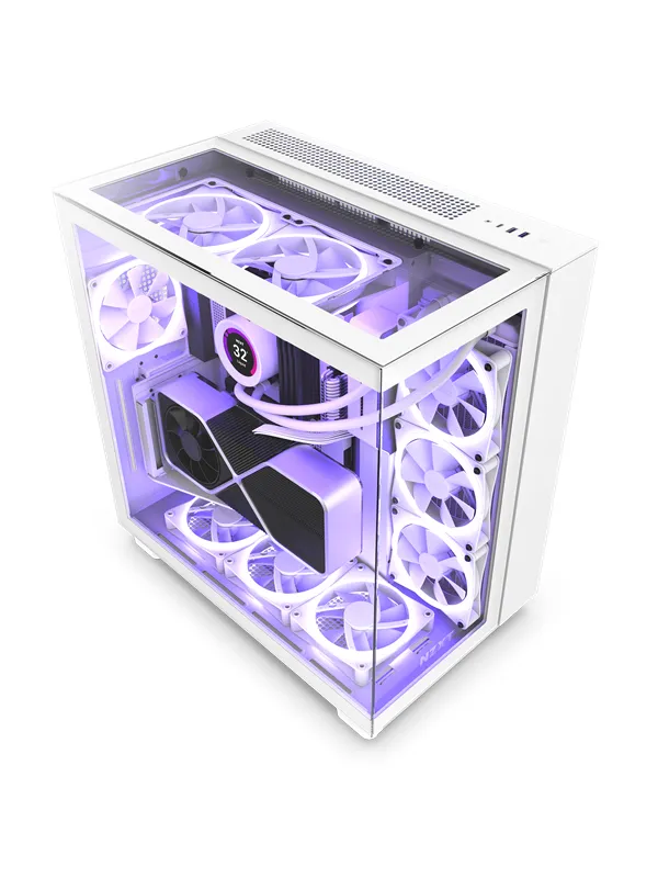 NZXT H9 Elite - All White - Kabinett - Miditower - Hvit