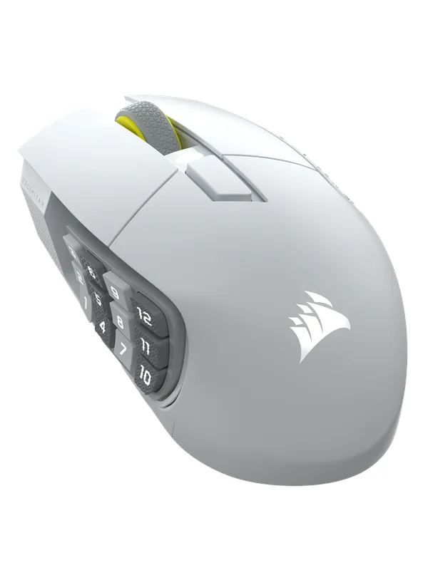Corsair Scimitar Elite Wireless SE MMO - White - Gaming mus - Optisk - 16 - Hvit