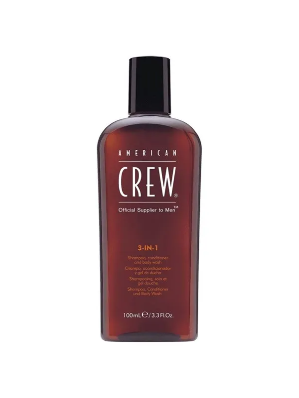 American Crew Classic, Vegan, Hair Shampoo, Conditioner & Shower Gel 3-In-1, For Moisturizing, 100 ml