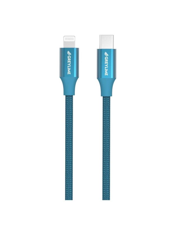 GreyLime Braided USB-C to MFi Lightning Cable Blue 1 m