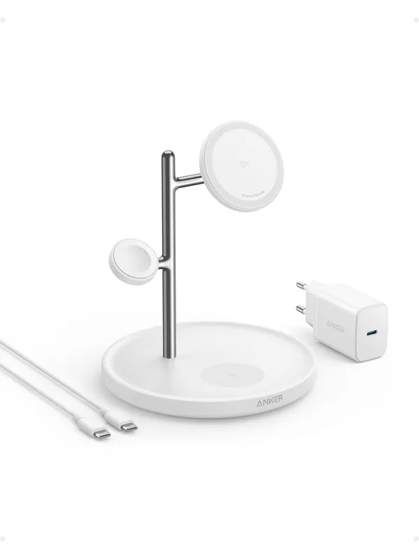 Anker MagGo Wireless Charging Station (3-in-1 Stand) - White