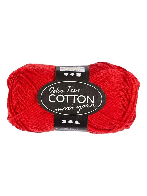 Creativ Company Cotton yarn Size 8/8 L: 80-85 M Dark red - 50gr.