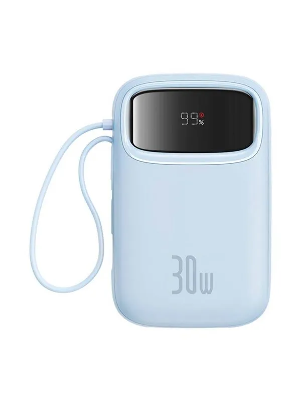 Baseus QPow 2 10000mAh 30W 2xUSB-C powerbank (blue) Nødlader - Blue - 10000 mAh