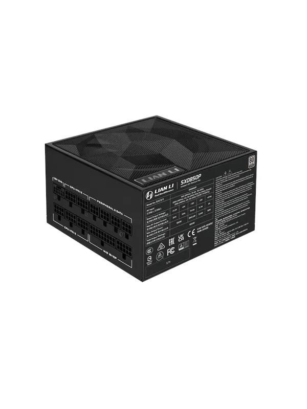 Lian Li SX 850 Strømforsyning (PSU) - 850 Watt - 120 mm - ATX 3.1 - 80 Plus Platinum sertifisert