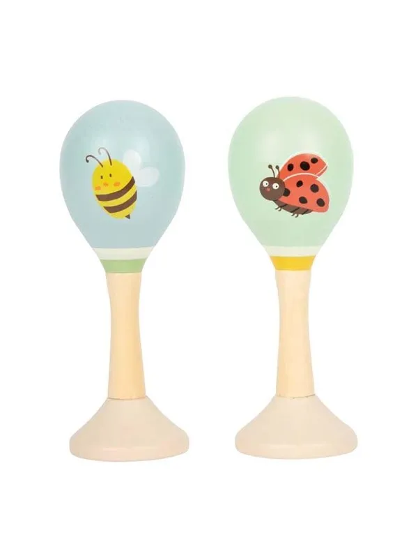 Small Foot - Wooden Maracas Tiny Friends - 2pcs.
