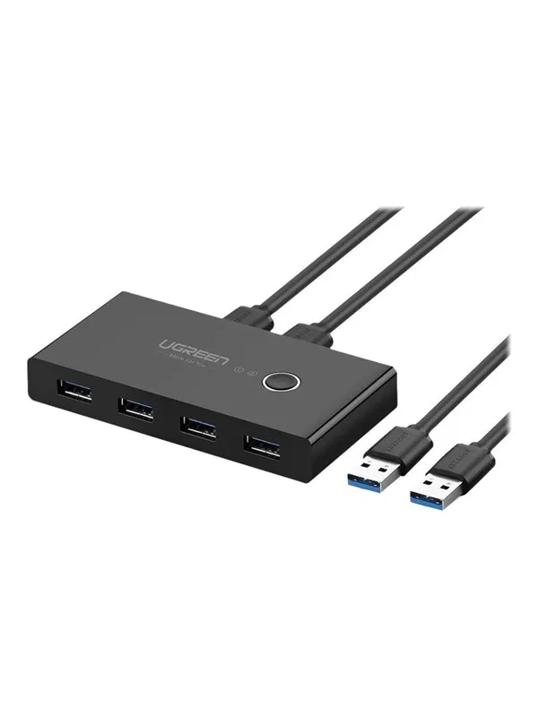 UGREEN USB 3.0 periferdeleswitch - 4 porter USB-hub - USB 3.0 - 4 porter - Svart