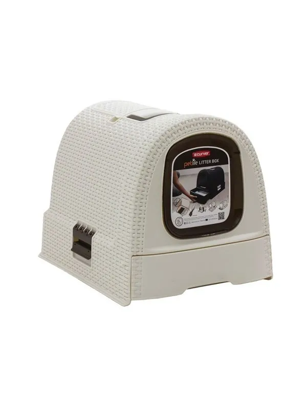 Curver Cat litter box - cream/brown