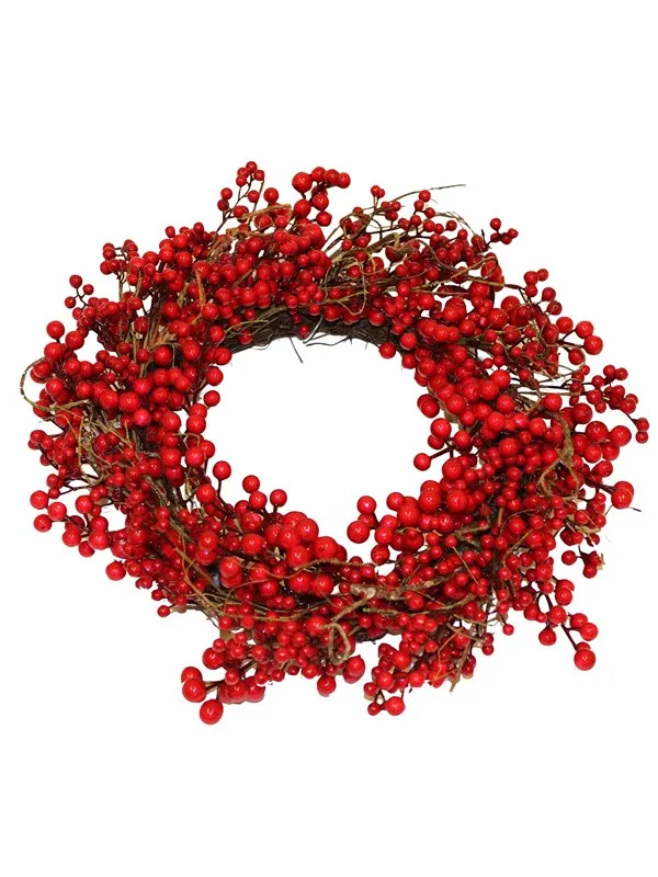 NORDIC WINTER Artificial wreath Ø60 cm w/red berries