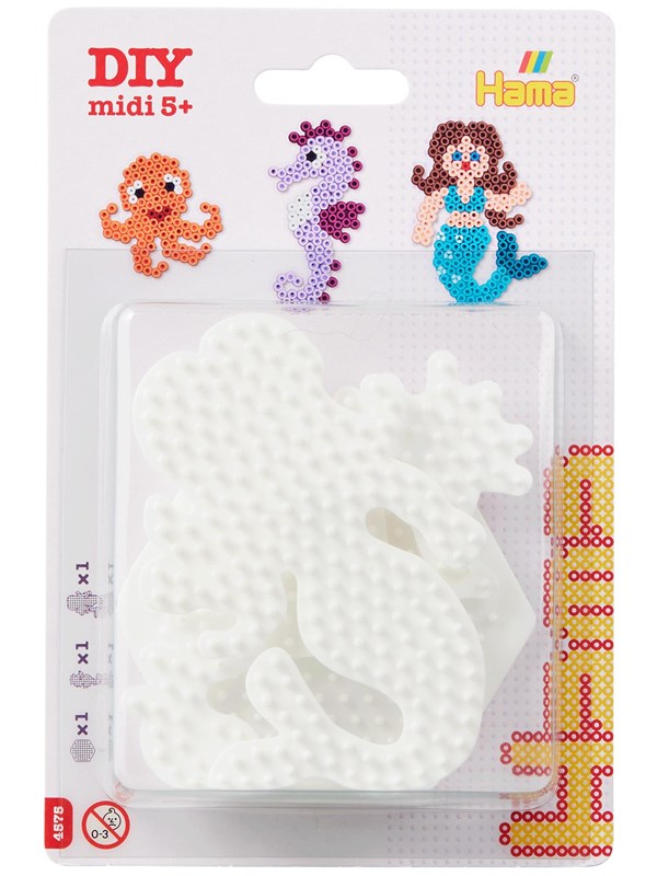 Hama Iron on bead plates - Mermaid Seahorse Hexagon