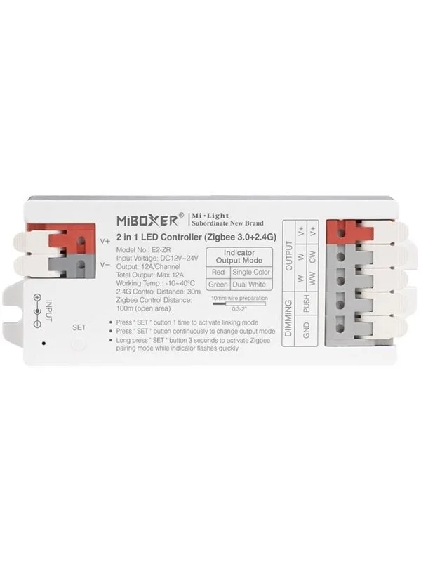 Miboxer LED Controller - 2-in-1 - CCT - DC12/24V - Zigbee 3.0