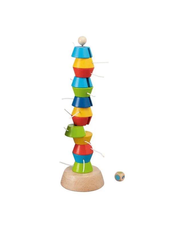 Goki Wooden Wobbling Tower Game 15 pcs.
