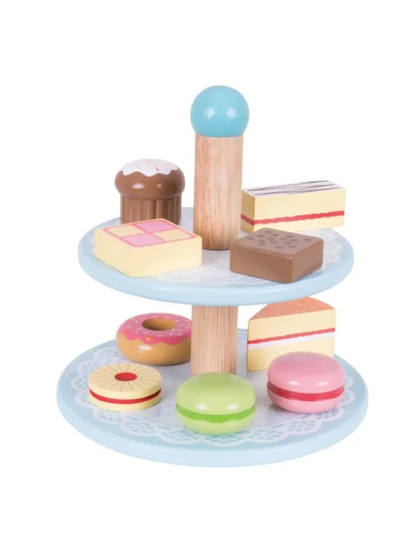 Bigjigs Wooden Etagere with Cakes