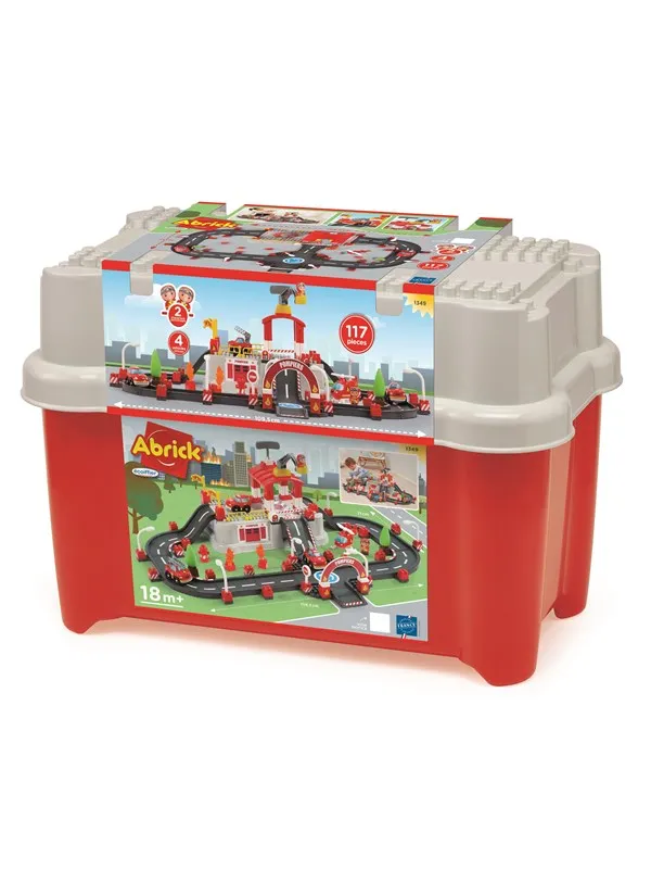 Abrick Ecoiffier Building Set - Fire Brigade Play - 117 pcs