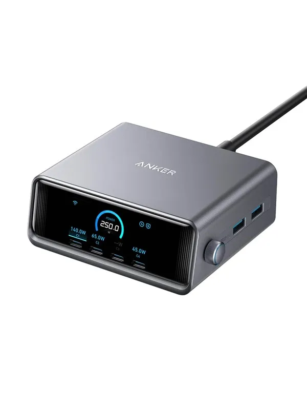 Anker Prime Lader (250 W 6 Porter GaNPrime) - Sølv