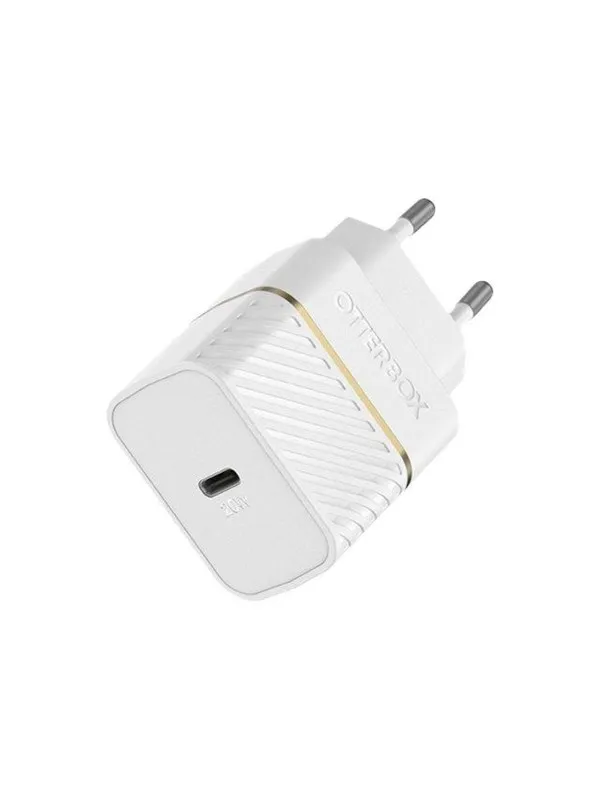 OtterBox EU Wall Charger 20W - 1X USB-C 20W USB-PD + USB C-Lightning Cable 1m White