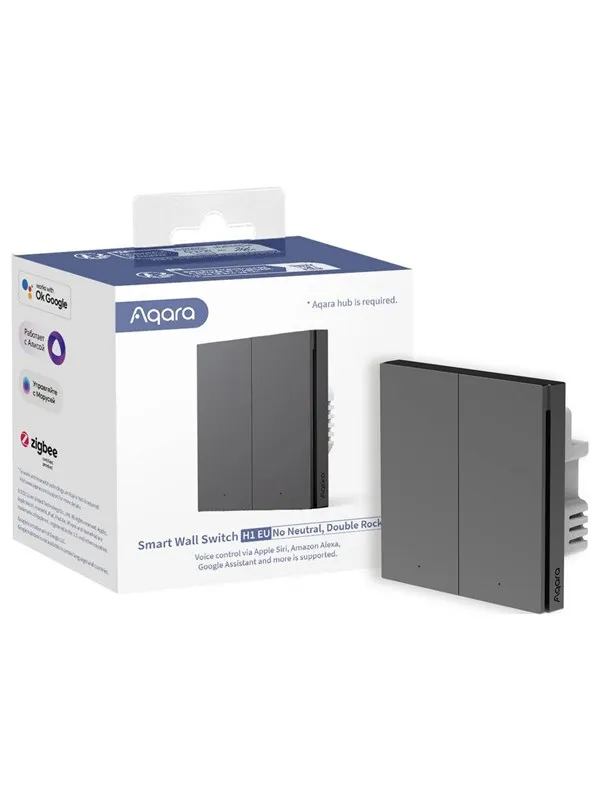 Aqara Smart Wall Switch H1 Double- Grey (No Neutral)