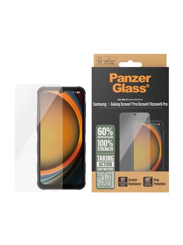PanzerGlass Screen Protector Samsung Galaxy Xcover7 Pro | Xcover7 | Xcover6 Pro | Ultra-Wide Fit