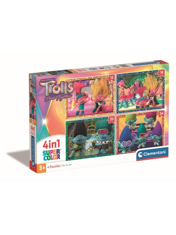 Clementoni Puzzle Trolls 4in1 Gulv