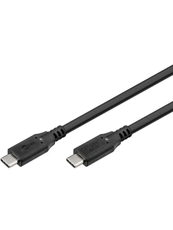 Pro USB-C <-> USB-C - 0.5m - 240 Watt Power Delivery - USB 4.0 / Thunderbolt 4 - Svart