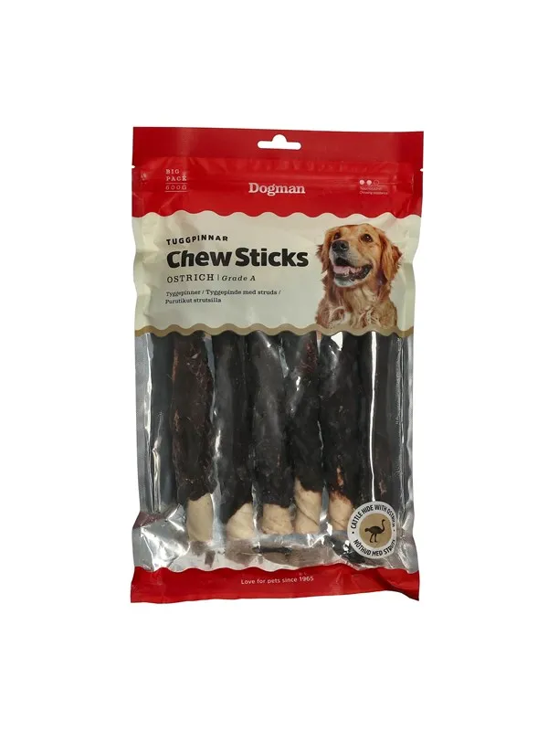 Dogman Chew sticks ostrich 20cm 10p