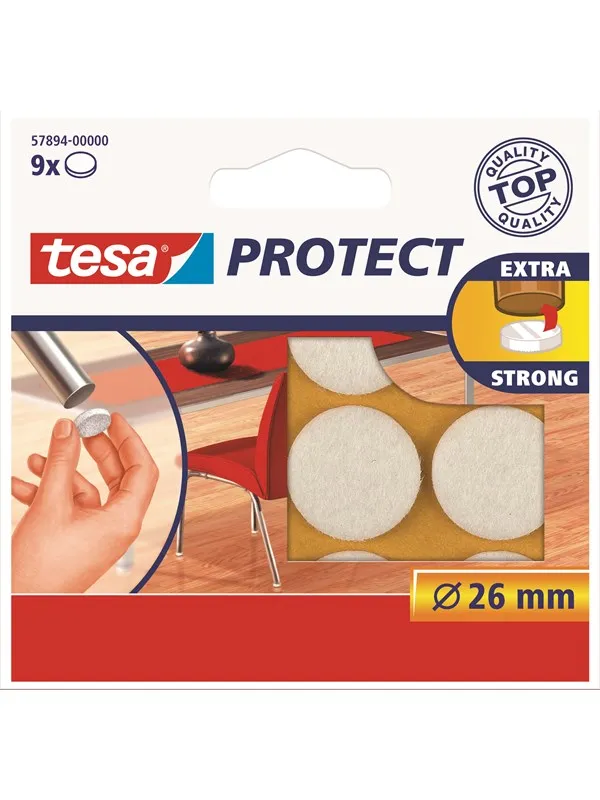 tesa Protect Anti-scratch felts Ø 26mm White