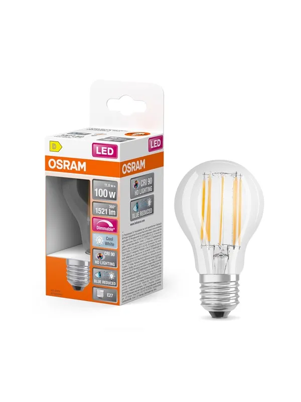 Osram LED-lyspære LED Comfort standard filament 1521lm 11W/940 (100W) E27 dimmable E27