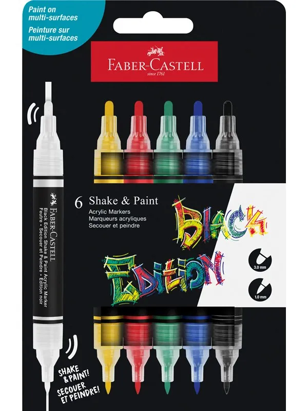 Faber-Castell Black Edition Shake&Paint 6x Basic