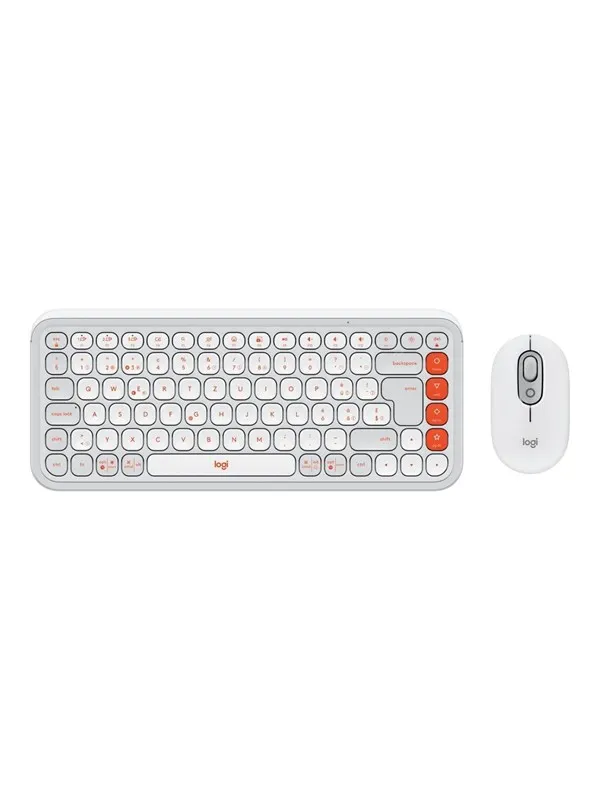 Logitech POP Icon Combo - Tastatur & Mussett - Sveitsisk - Hvit