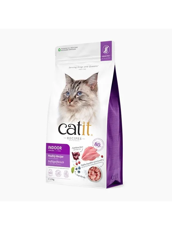 Catit - Recipes Premium Dry Food for Cats - Adult Indoor - 2kg