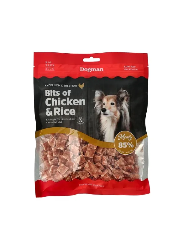 Dogman Hundegodbiter Biter av Kylling & Ris 250g