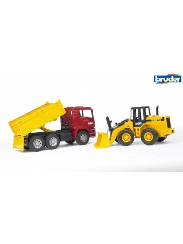 Bruder MAN TGA Construction truck with articulated road loader