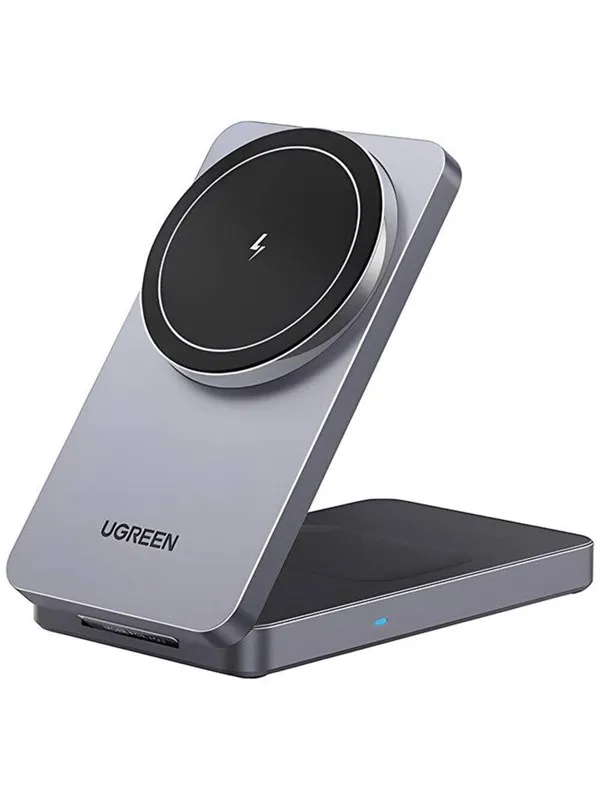 UGREEN 2-In-1 Magnetic Wireless Charger Grey