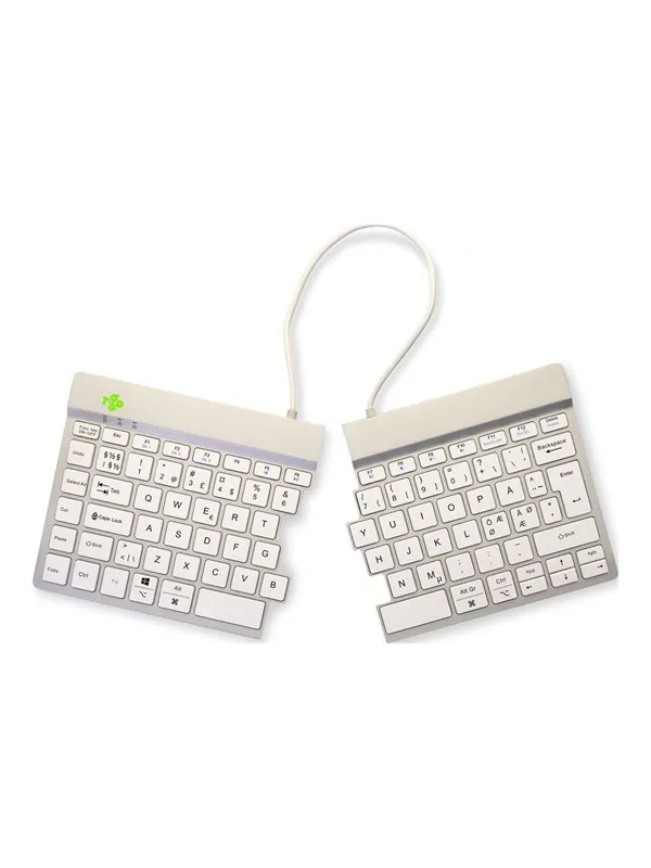 R-Go Tools R-Go Split Break - keyboard - with integrated break indicator - QWERTY - Nordic - white - Tastatur - Nordisk - Hvit
