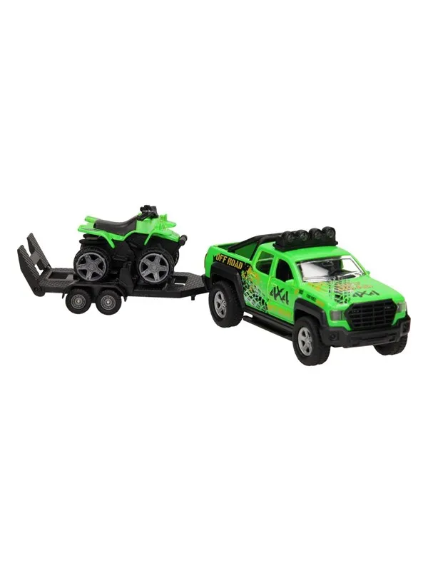 Kids Globe Off-Road Vehicle with Trailer and Quad Light and Sound