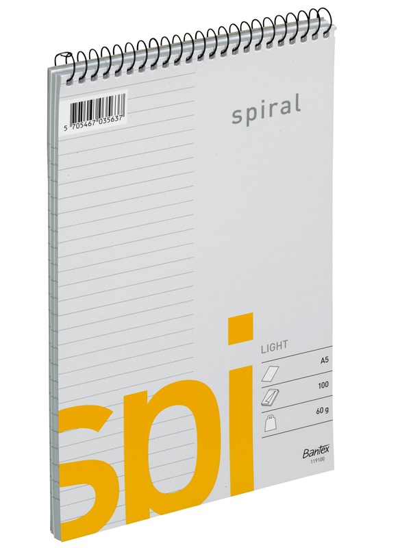Bantex  Light Spi Spiralblokk A5 Linjert