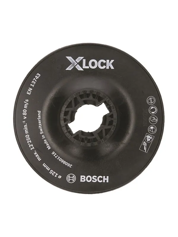 Bosch X-LOCK-slipetallerken, 125 mm, hard 125 mm, 12 500 o/min